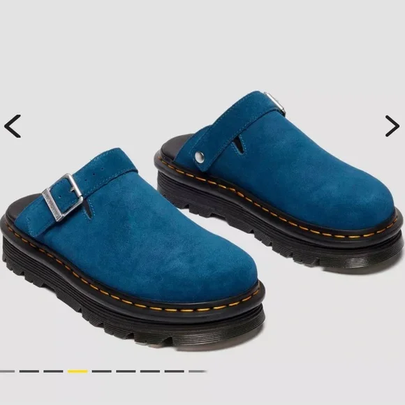 Blue Suede Women's Clogs - Picture 1 of 5